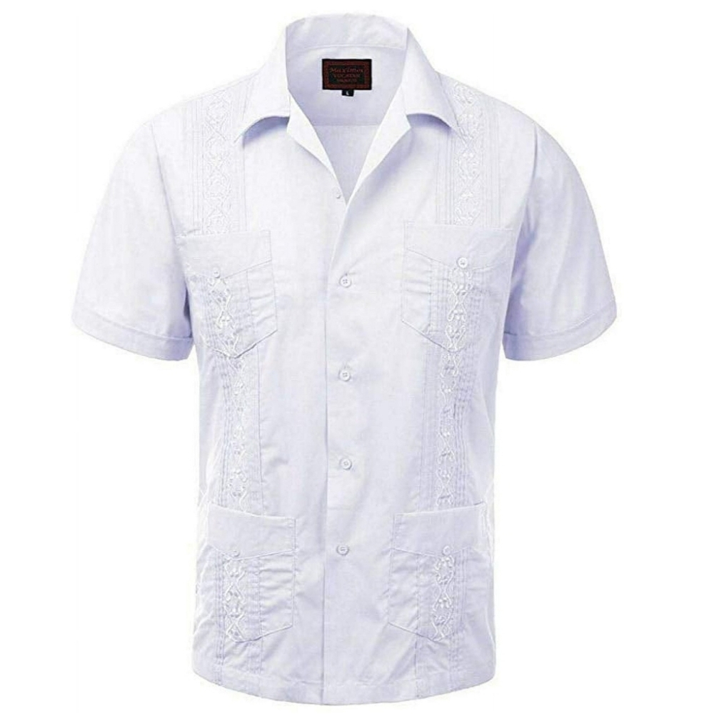 Maximos Men White Guayabera Size 5XL